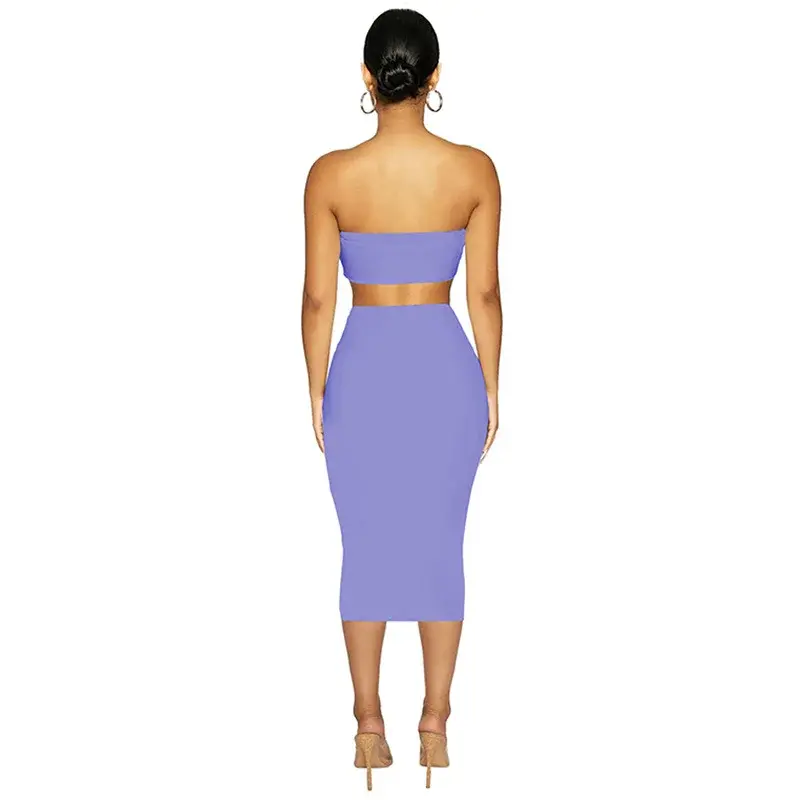 Thumbnail: 2022 New European American Cross-border Women's Clothing Set Sexy Wrap Chest Bar