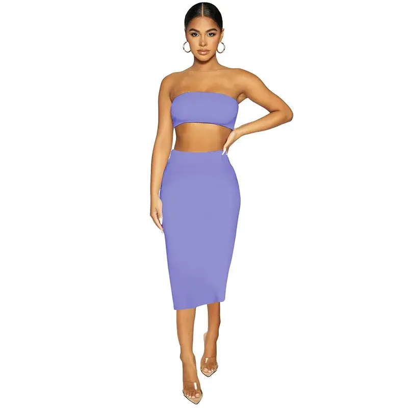 Thumbnail: 2022 New European American Cross-border Women's Clothing Set Sexy Wrap Chest Bar