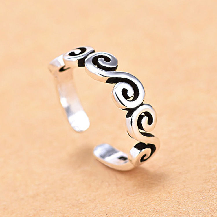 Thumbnail: Hot 925 Sterling Silver Ring AAA Zircon Adjustable Simplicity Fashion Exquisite 