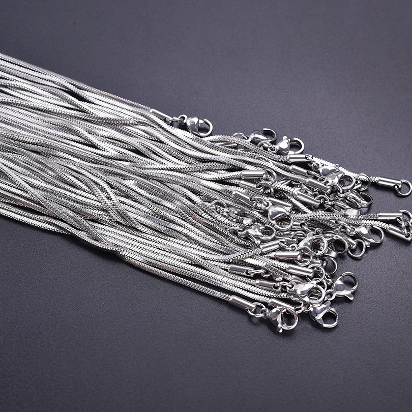 Thumbnail: Wholesale 40-75cm Snake Chain Necklace 925 Sterling Silver Necklaces For Women M
