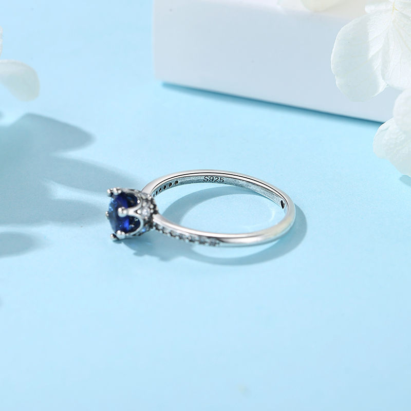 Thumbnail: Original 925 Sterling Silver Ring Love Heart Pave CZ Crystal Stackable Rings For