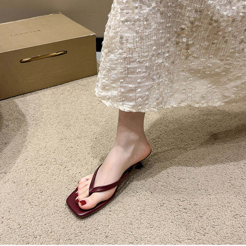 Thumbnail: Summer Women Clip Toe Slippers Comfort Low Heel Slides Shoes Ladies Casual Dress