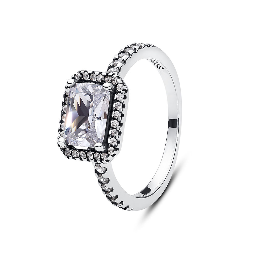 Thumbnail: Original 925 Sterling Silver Ring Love Heart Pave CZ Crystal Stackable Rings For