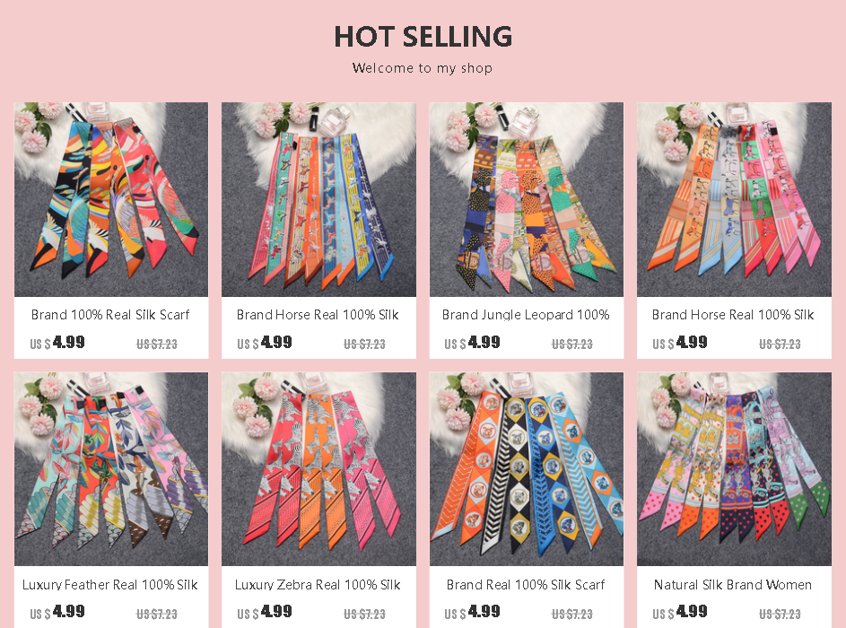 Thumbnail: New Design Luxury Brand Scarf Paisley Print Silk Scarf Women Handle Bag Ribbons 