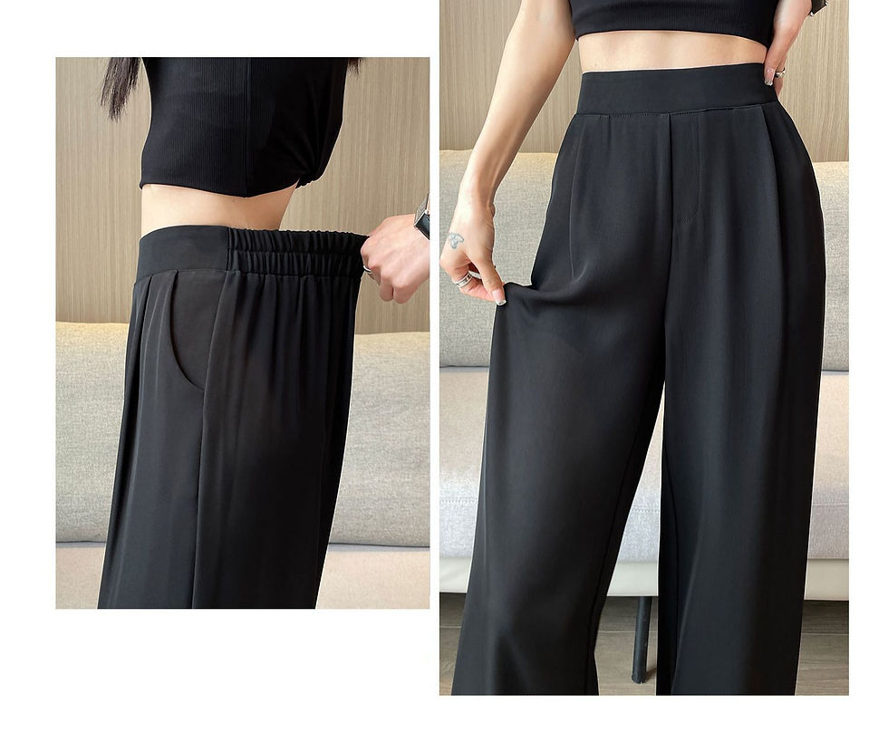 Thumbnail: High Waist Wide Leg Pants Women's Loose Casual Straight Cut Nine Point Long Trou