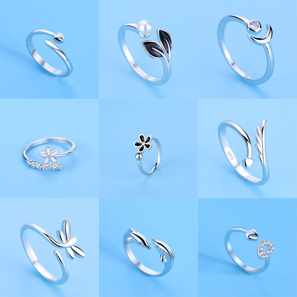 Hot 925 Sterling Silver Ring AAA Zircon Adjustable Simplicity Fashion Exquisite