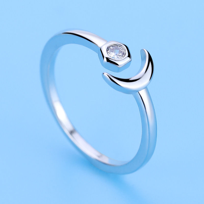 Thumbnail: Hot 925 Sterling Silver Ring AAA Zircon Adjustable Simplicity Fashion Exquisite 