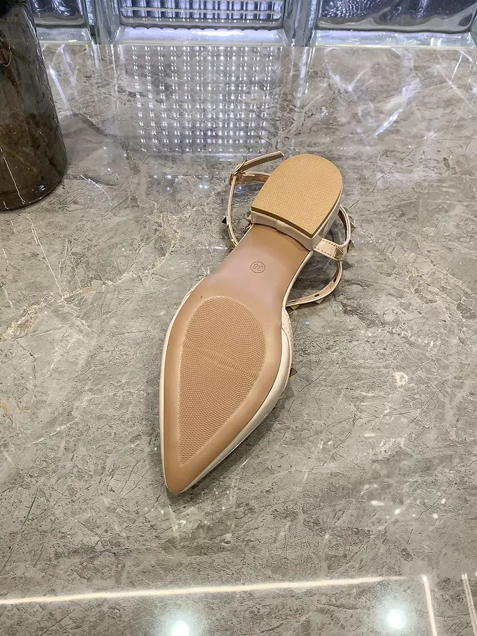 Thumbnail: 2025 New Rivet Head Sandals Women Summer Pointed Toe Thick Heel Fashionable Vers
