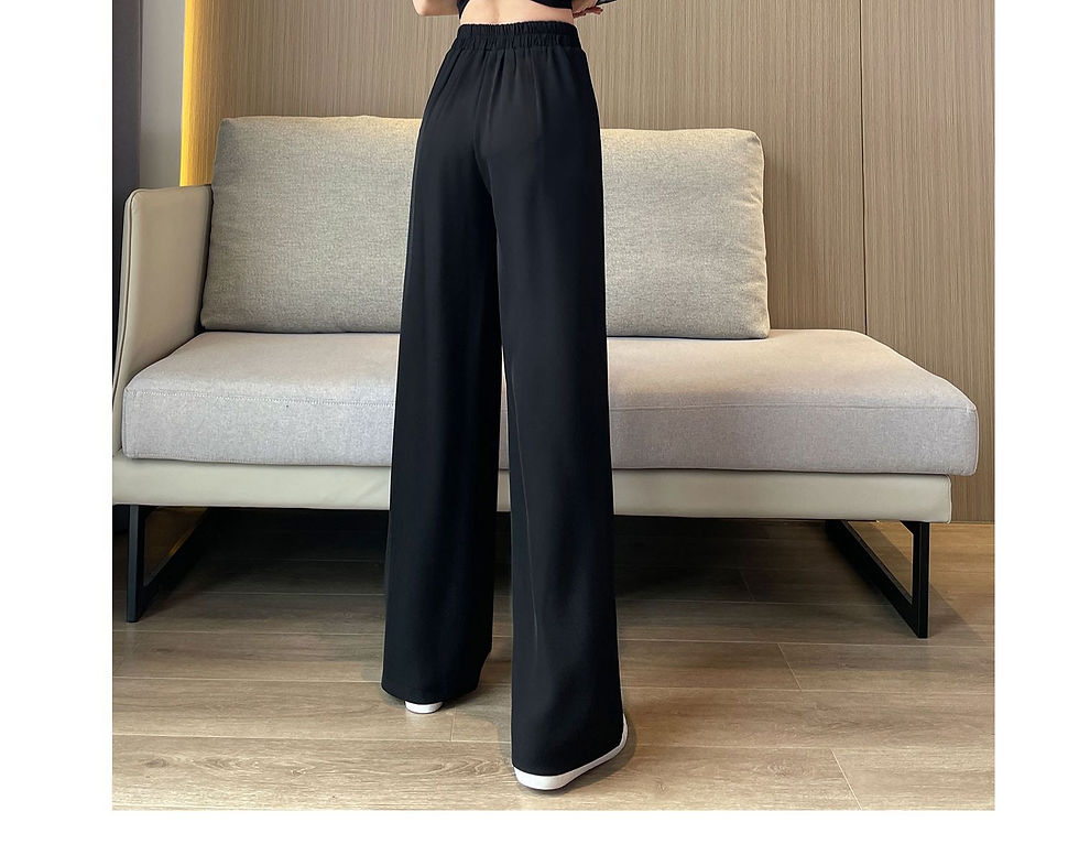 Thumbnail: High Waist Wide Leg Pants Women's Loose Casual Straight Cut Nine Point Long Trou
