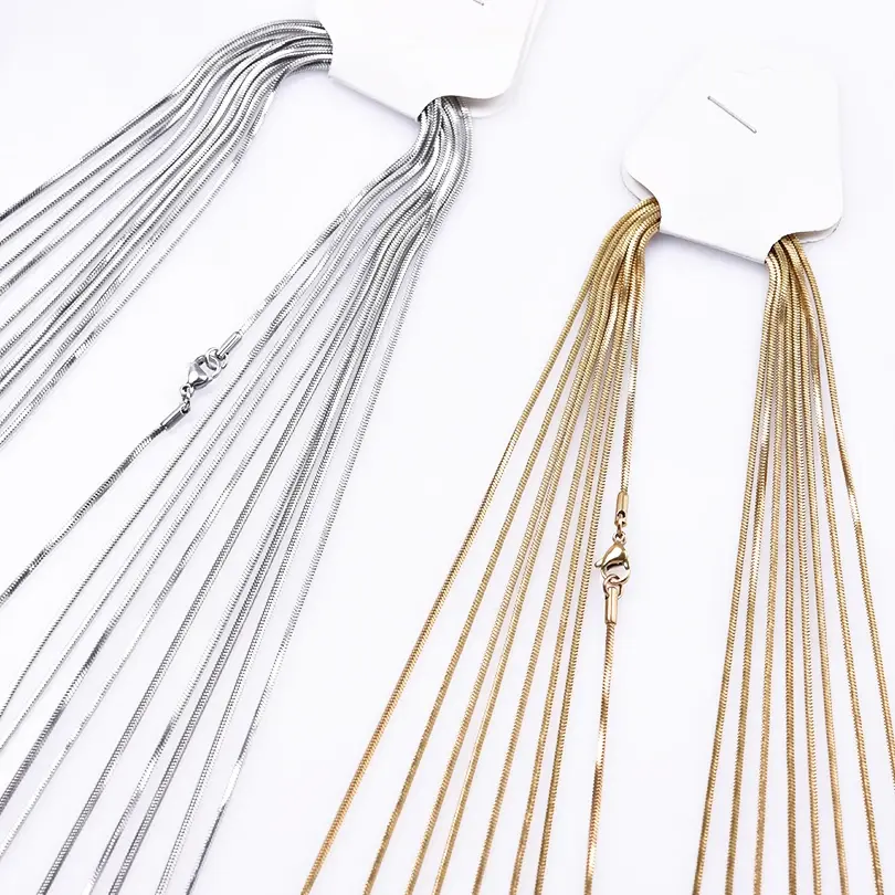 Thumbnail: Wholesale 40-75cm Snake Chain Necklace 925 Sterling Silver Necklaces For Women M