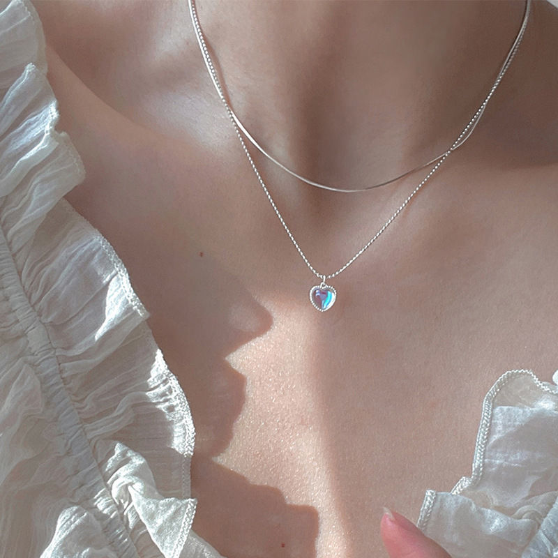 Thumbnail: New Shiny Butterfly Necklace Ladies Exquisite Double Layer Clavicle Chain Neckla