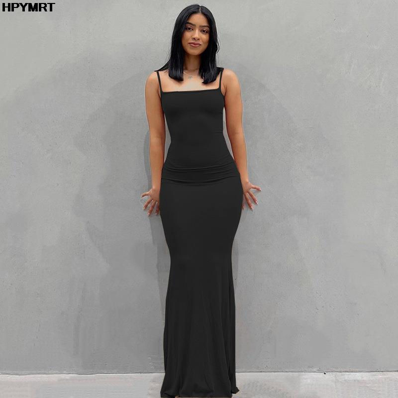 Thumbnail: Satin Slip Sleeveless Backless Slim Sexy Maxi Dress 2022 Spring Women Party Y2K 