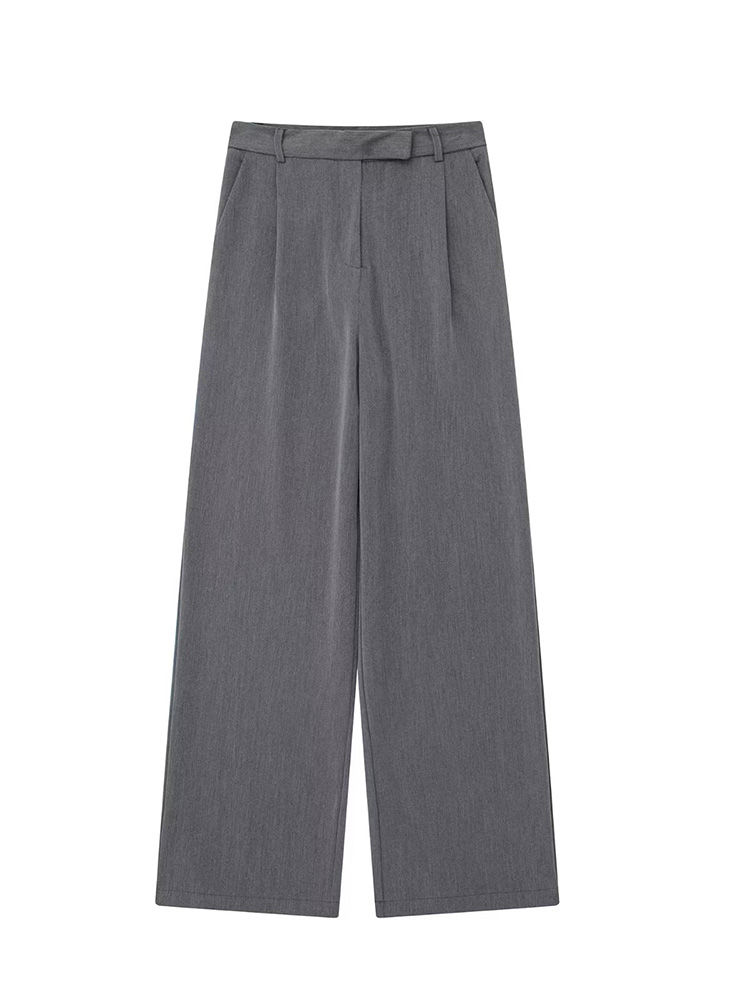 Thumbnail: Willshela Women Fashion Solid Front Zipper Straight Pants Vintage High Waist Ful