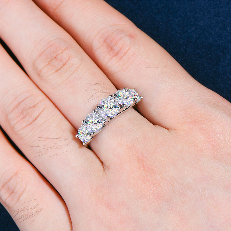Thumbnail: IOGOU 3.6ctw. D Moissanite Wedding Rings for Women 18k Gold Plated 925 Silver Pr