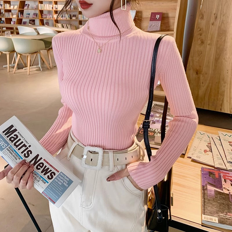 Thumbnail: 2026 Casual Slim Knitted Pullover Autumn Winter Thick Turtleneck Sweater Base Sw