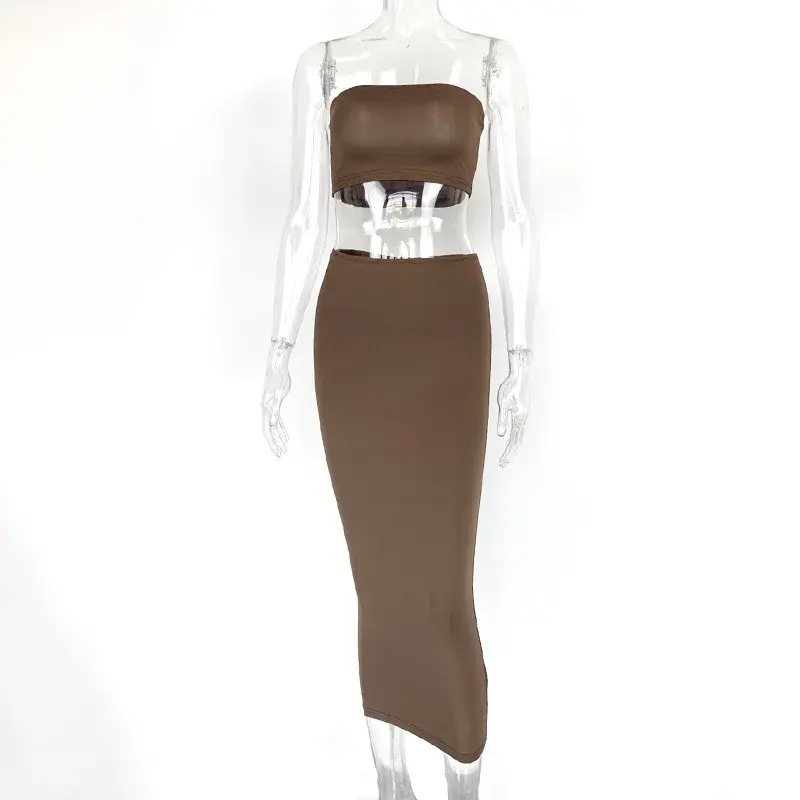 Thumbnail: 2022 New European American Cross-border Women's Clothing Set Sexy Wrap Chest Bar