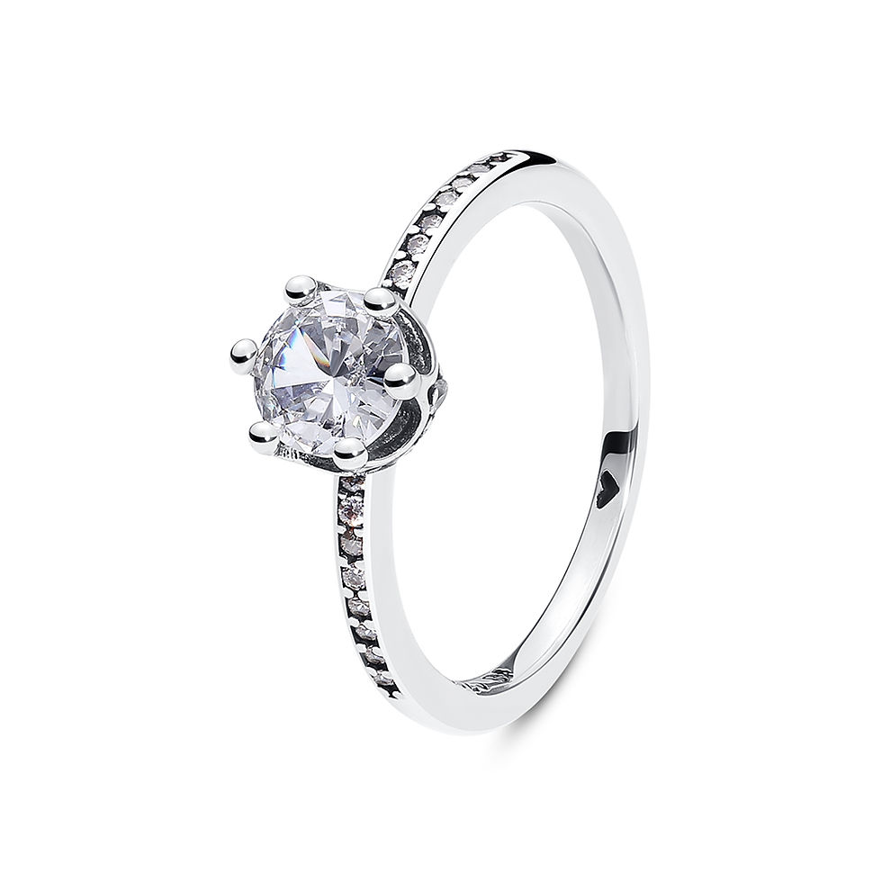 Thumbnail: Original 925 Sterling Silver Ring Love Heart Pave CZ Crystal Stackable Rings For
