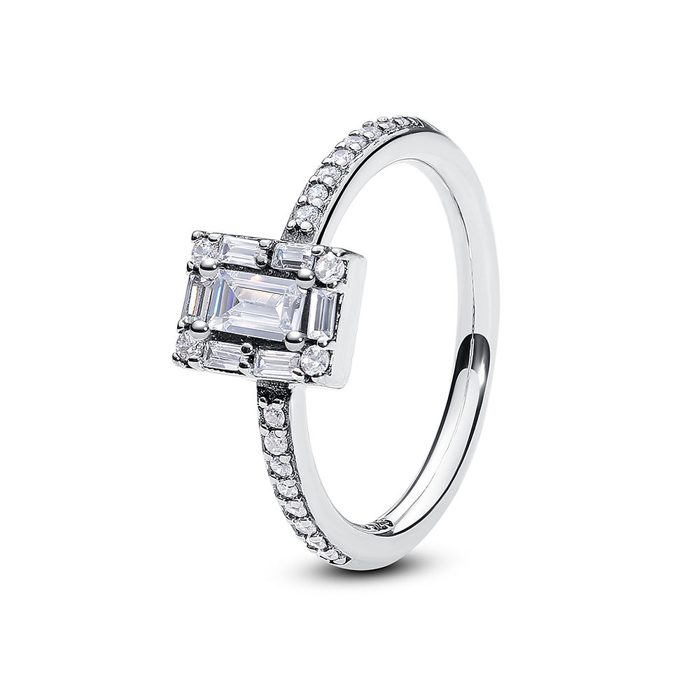 Thumbnail: Original 925 Sterling Silver Ring Love Heart Pave CZ Crystal Stackable Rings For