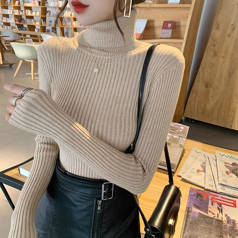 Thumbnail: 2026 Casual Slim Knitted Pullover Autumn Winter Thick Turtleneck Sweater Base Sw