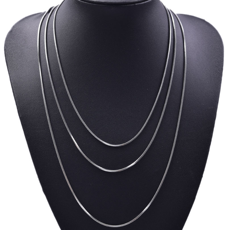 Thumbnail: Wholesale 40-75cm Snake Chain Necklace 925 Sterling Silver Necklaces For Women M