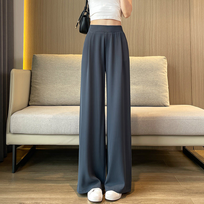 Thumbnail: High Waist Wide Leg Pants Women's Loose Casual Straight Cut Nine Point Long Trou