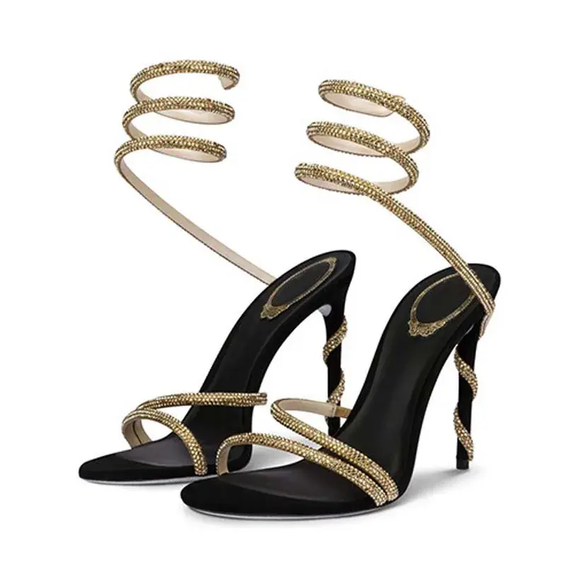 Thumbnail: Eilyken Fashion Style Crystal Diamond Ankle Strap Women Sandals Sexy Open Toe Th