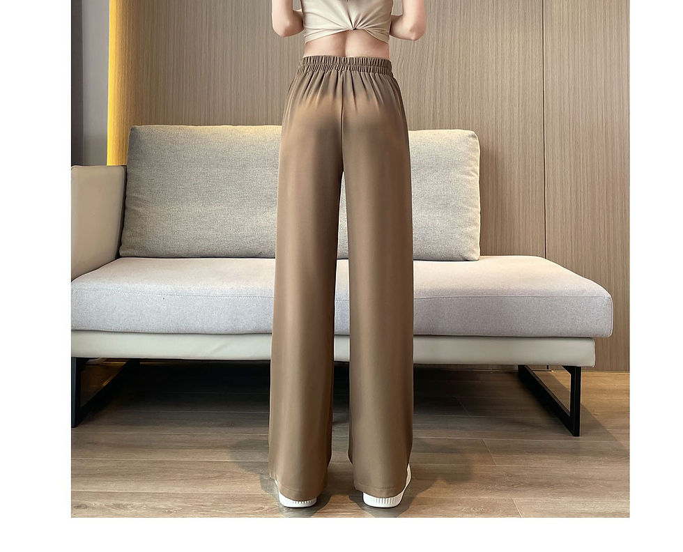 Thumbnail: High Waist Wide Leg Pants Women's Loose Casual Straight Cut Nine Point Long Trou