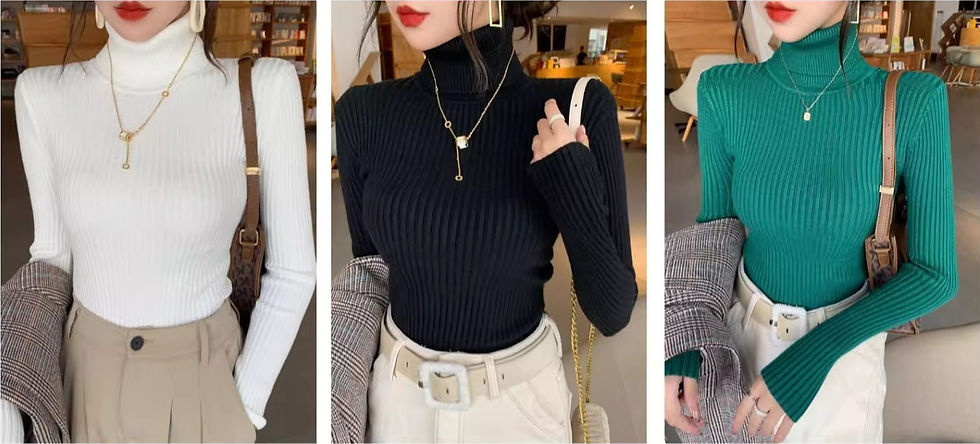 Thumbnail: 2026 Casual Slim Knitted Pullover Autumn Winter Thick Turtleneck Sweater Base Sw