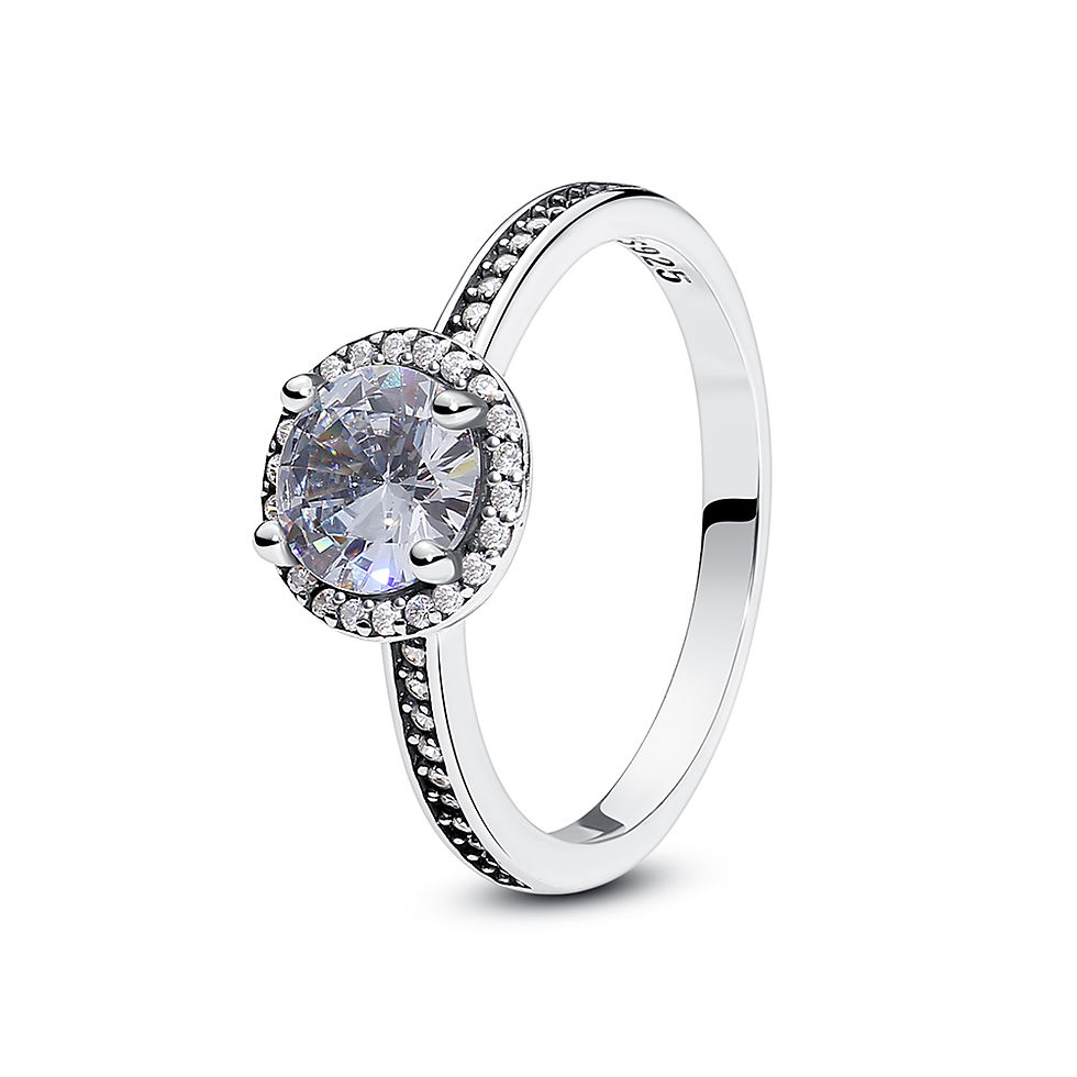 Thumbnail: Original 925 Sterling Silver Ring Love Heart Pave CZ Crystal Stackable Rings For