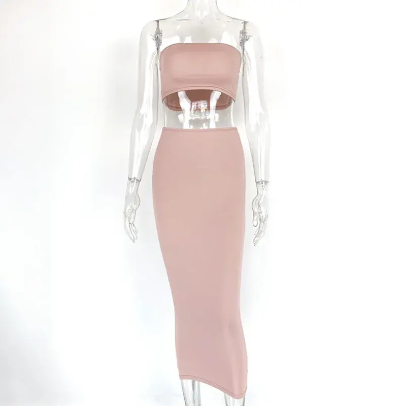 Thumbnail: 2022 New European American Cross-border Women's Clothing Set Sexy Wrap Chest Bar