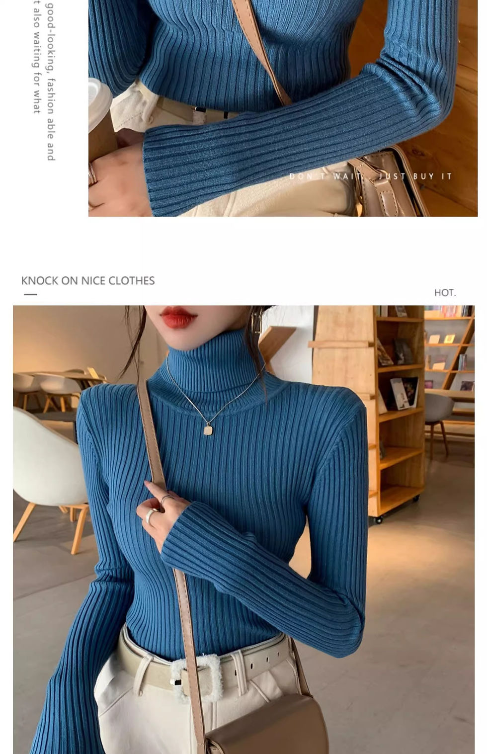 Thumbnail: 2026 Casual Slim Knitted Pullover Autumn Winter Thick Turtleneck Sweater Base Sw