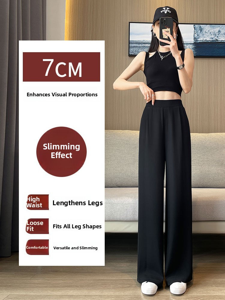 Thumbnail: High Waist Wide Leg Pants Women's Loose Casual Straight Cut Nine Point Long Trou