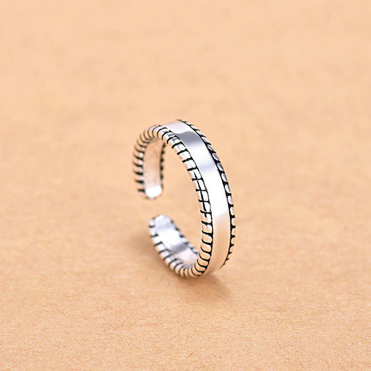 Thumbnail: Hot 925 Sterling Silver Ring AAA Zircon Adjustable Simplicity Fashion Exquisite 