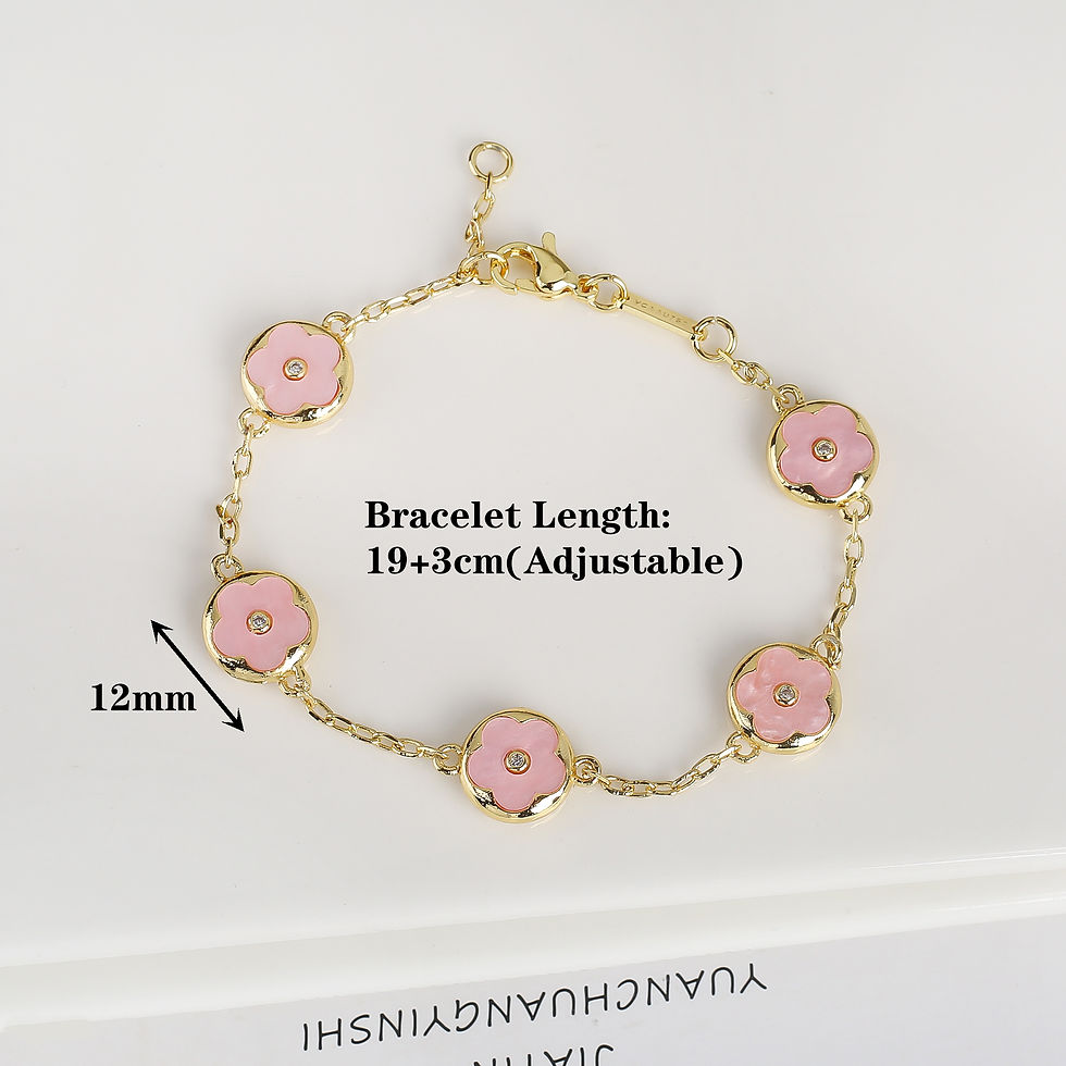 Thumbnail: Trendy Creative Adjustable Round Five Leaf Flower Gold-Plated Bracelet Luxury fo