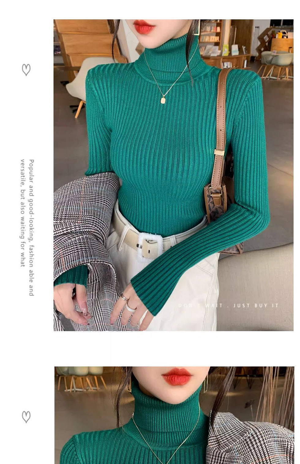 Thumbnail: 2026 Casual Slim Knitted Pullover Autumn Winter Thick Turtleneck Sweater Base Sw