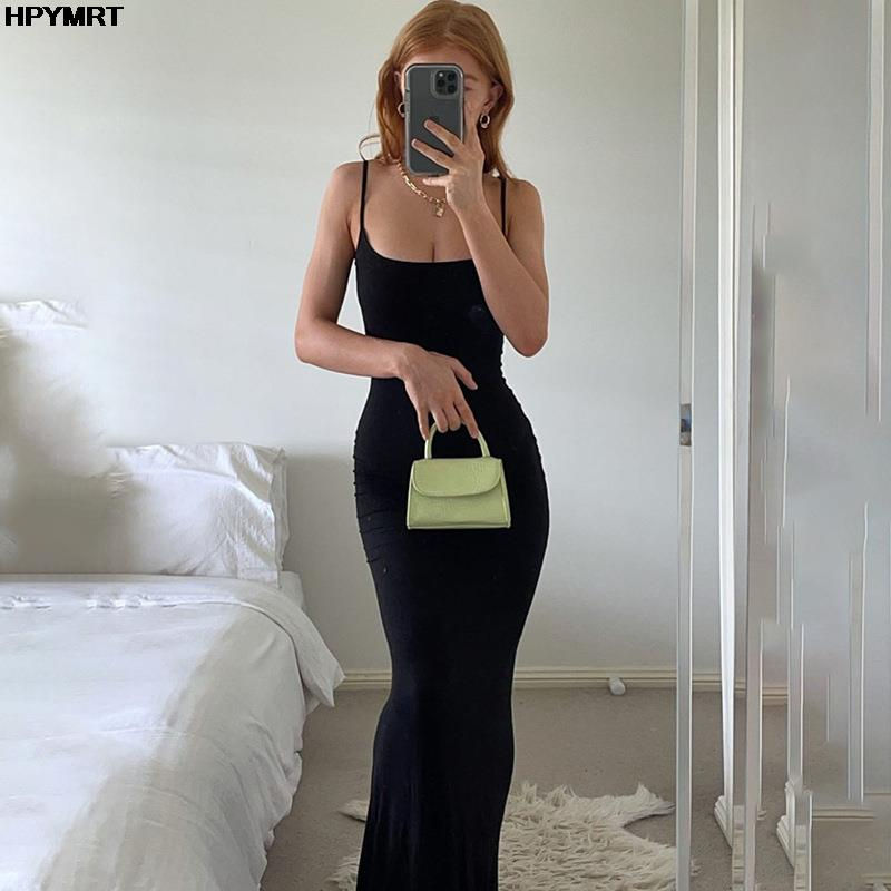 Thumbnail: Satin Slip Sleeveless Backless Slim Sexy Maxi Dress 2022 Spring Women Party Y2K 
