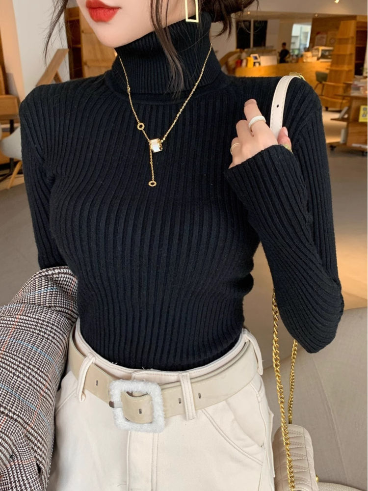 Thumbnail: 2026 Casual Slim Knitted Pullover Autumn Winter Thick Turtleneck Sweater Base Sw