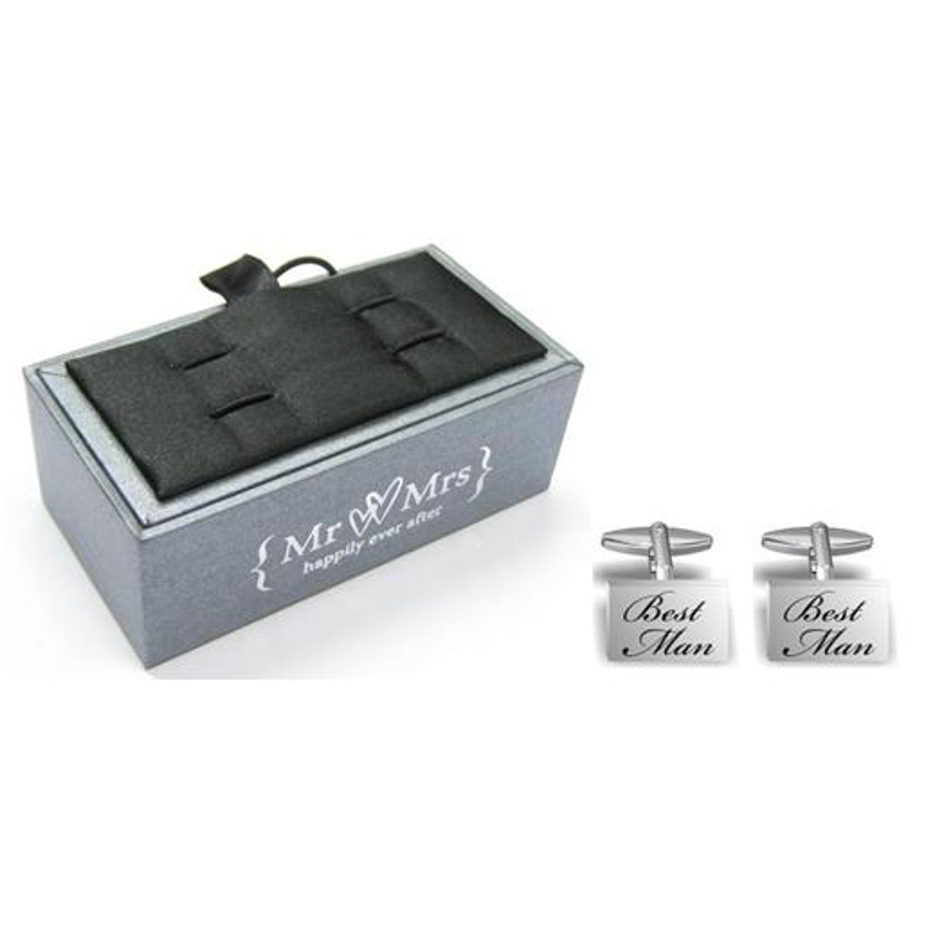Cushioned Gift Boxed Engraved Cufflinks - Best Man