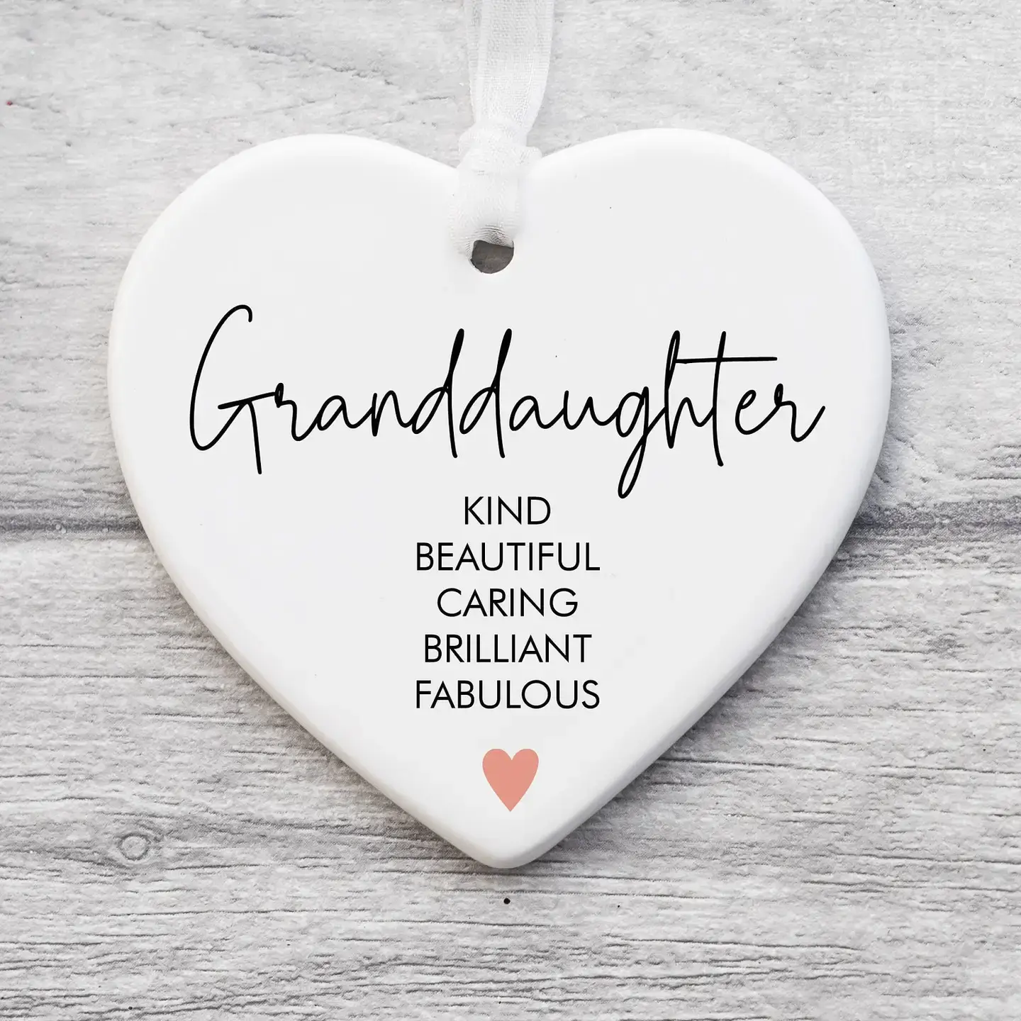 Ceramic Heart Plaque - Granddaughter