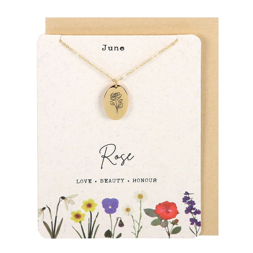 June Birth Flower Necklace - Rose