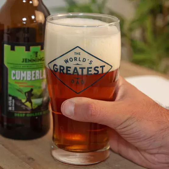 Thumbnail: 'World's Greatest Dad' Beer Glass & Coaster Set