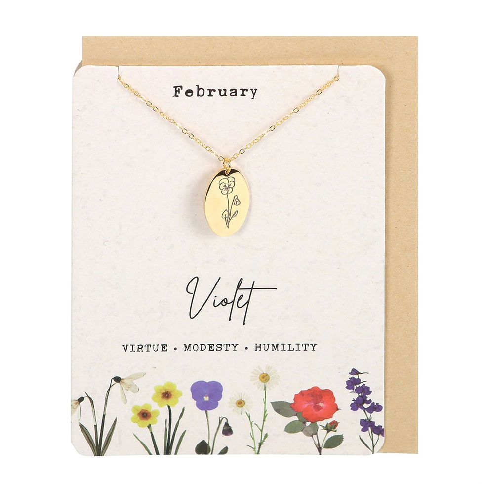 February Birth Flower Necklace - Violet