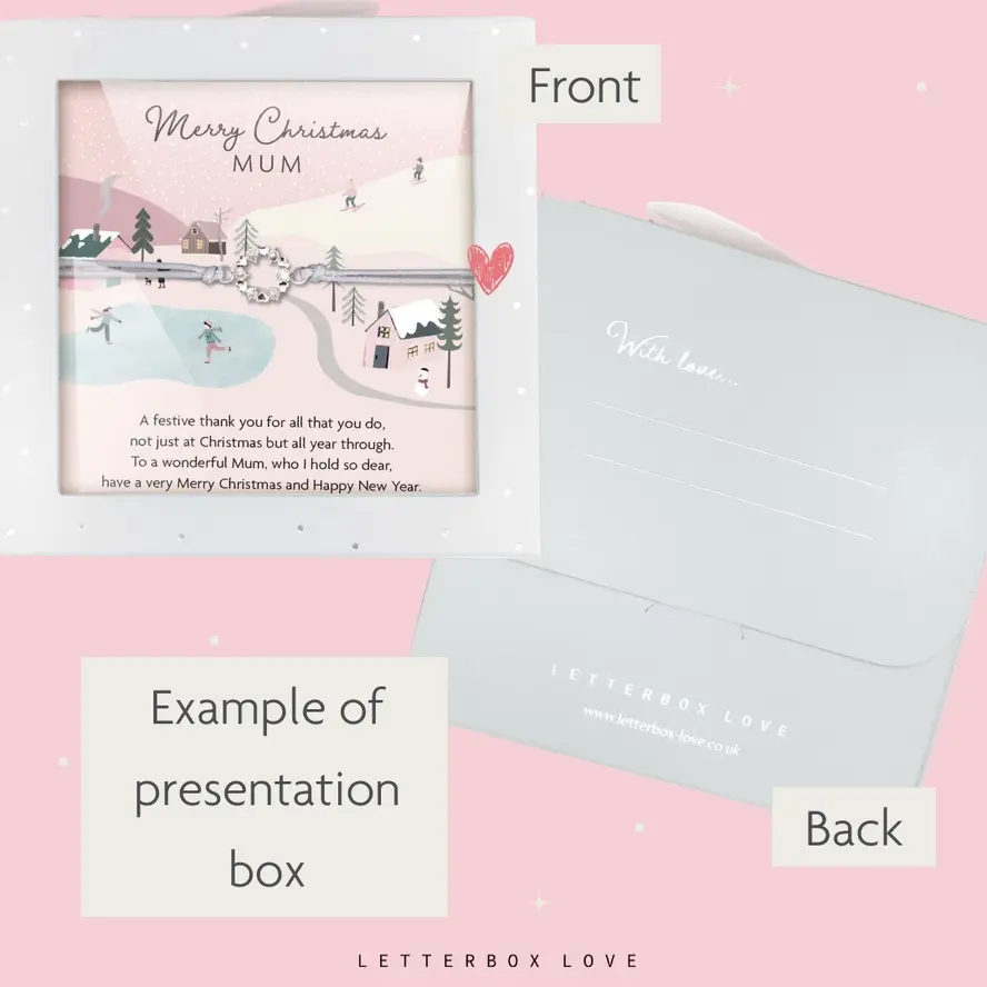 Thumbnail: Letterbox Love Adjustable Bracelet - 'Merry Christmas Fabulous Friend'