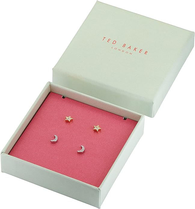 Ted Baker Brass & Crystal Stud Earrings Set
