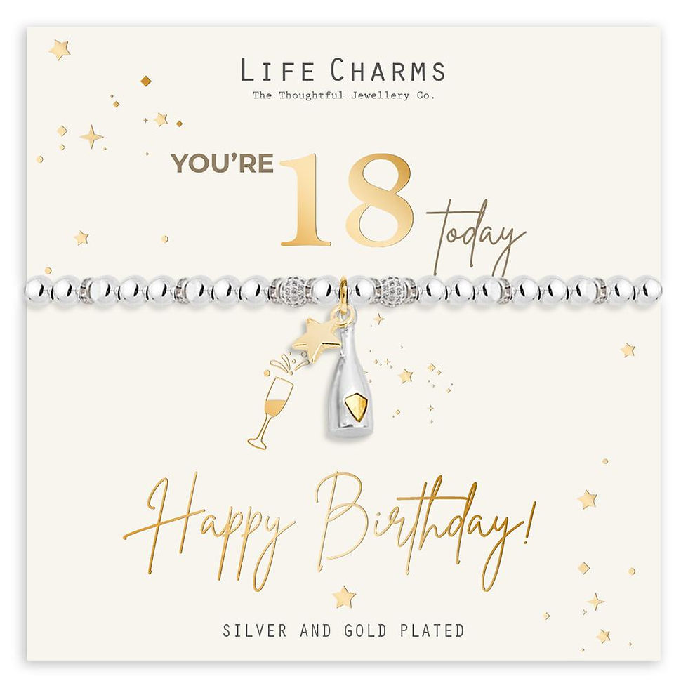 Life Charms Birthday Bracelet - Happy 18th Birthday