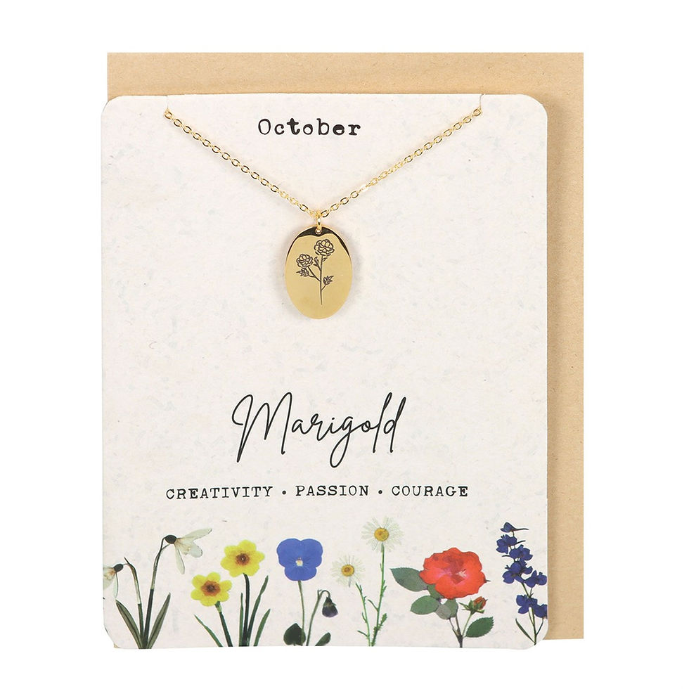 October Birth Flower Necklace - Marigold