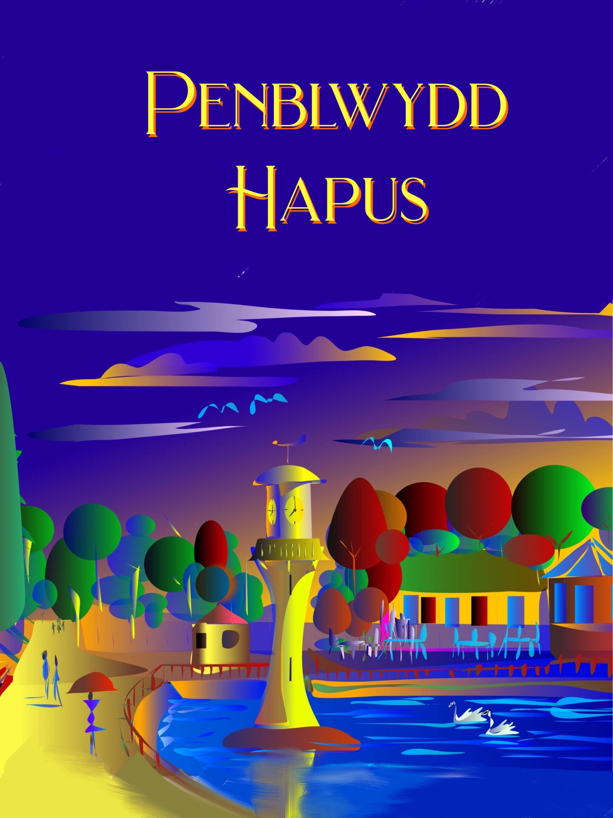 Christopher Langley Art 'Parc y Rhath' Penblwydd Hapus Greetings Card