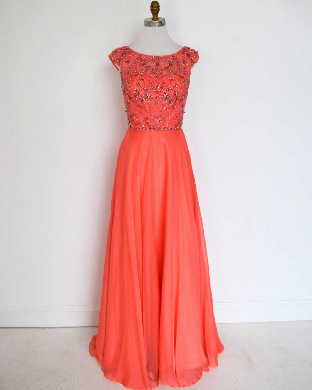 Sherri Hill Coral Long Formal - Size 6