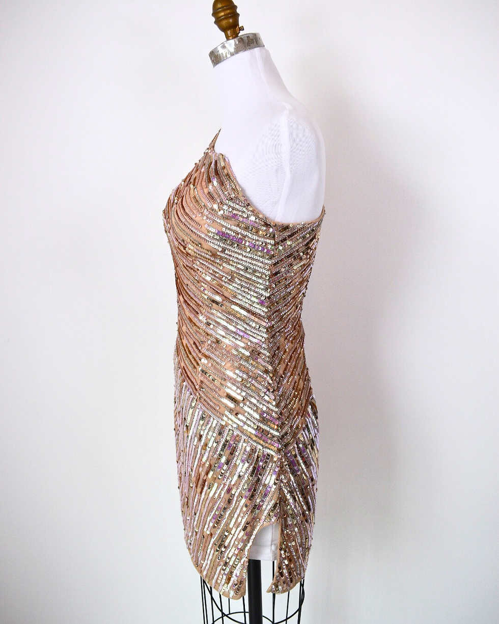 Thumbnail: Ashley Lauren Gold Short Formal - Size 10