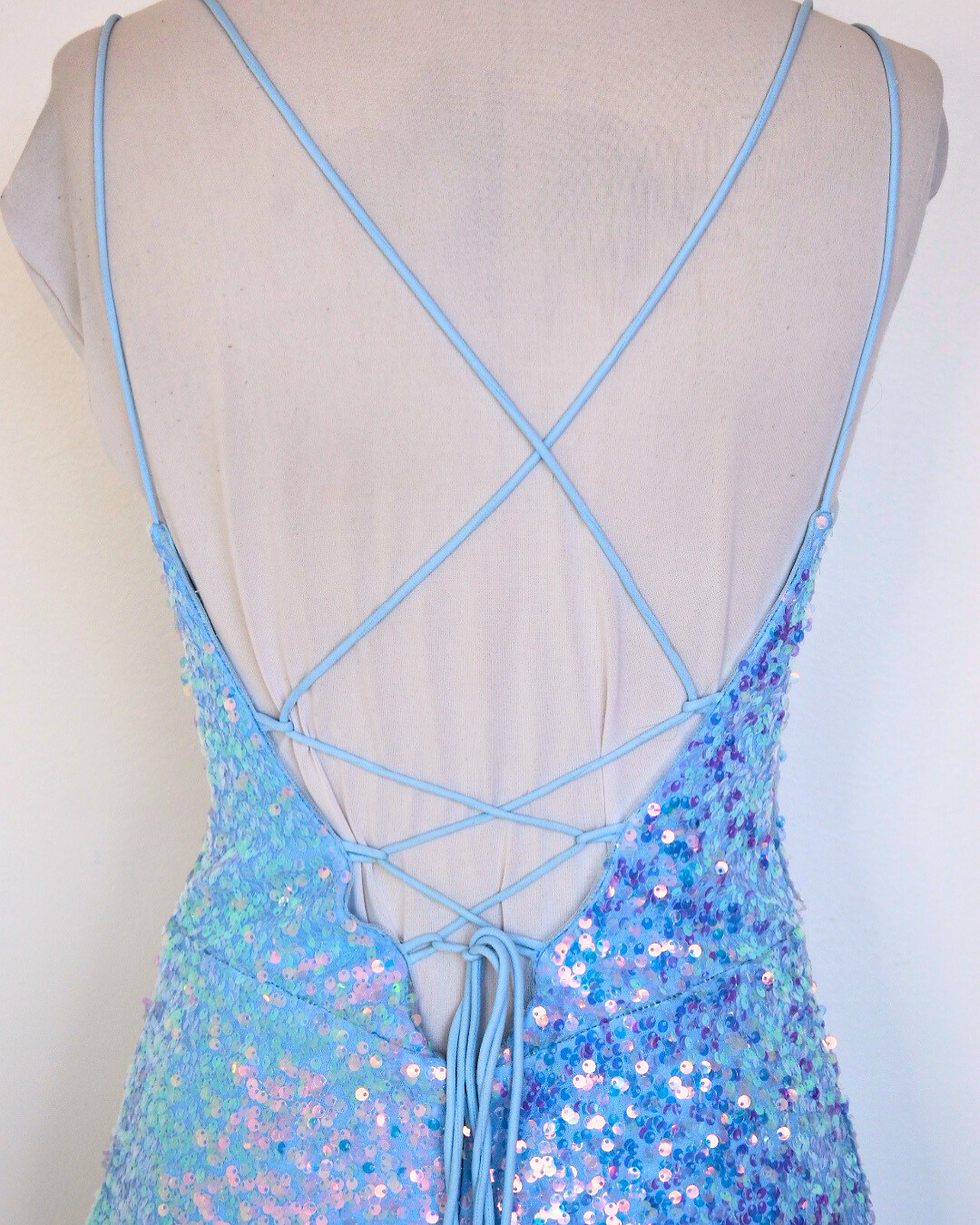 Thumbnail: Ellie Wilde Light Blue Long Formal-Size 6